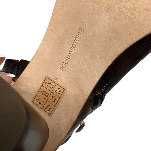 Pour La Victoire Iris in metallic copper leather women's ankle booties size 6 - Picture 10 of 12